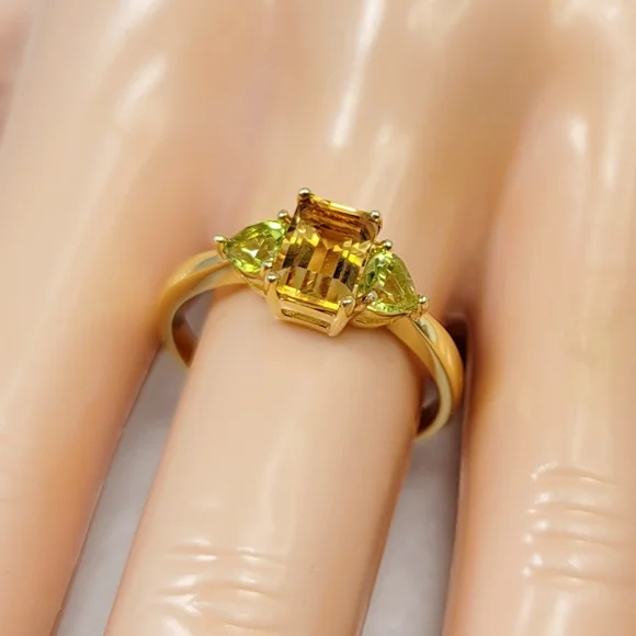 14k Filled Citrine & Peridot Ring - Picture 5 of 12